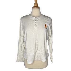 Vintage Disney Store Embroidered Winnie the Pooh Adorable Long Sleeve Shirt PP8